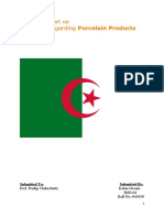 ALGERIA Regarding Porcelain Products: Country Report On