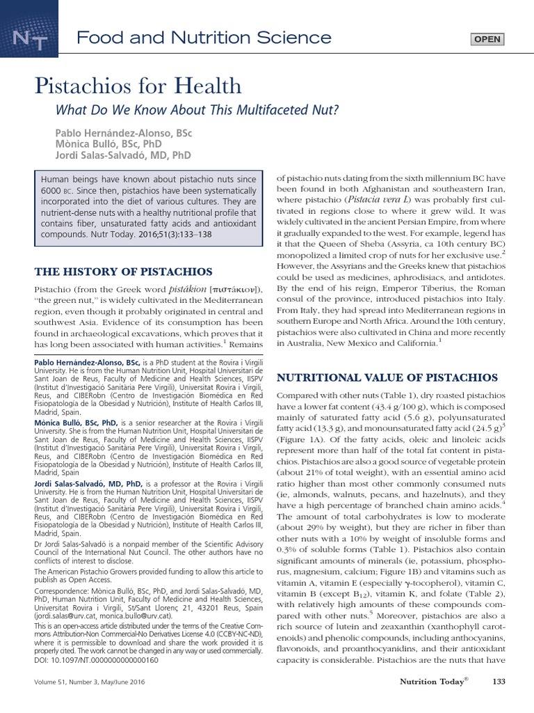 Pistachios For Health PDF Low Density Lipoprotein Diabetes