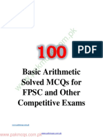 Basic Arithmetic Solved MCQs For FPSC and Other Competitive Exams PDF