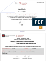 Certificate: IDEMIA (Shenzhen) Technologies Company Limited, Shenzhen, China