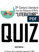 21st Century Literature QUIZ