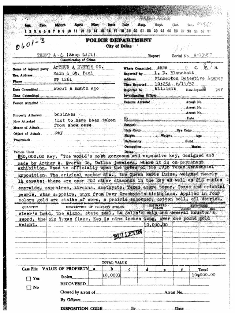 Dallas Police Report