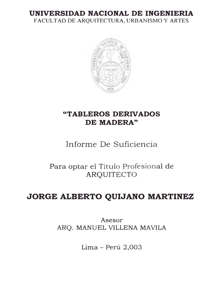 Tesis De Arquitectura Sobre Aglomerado De Madera Negocios