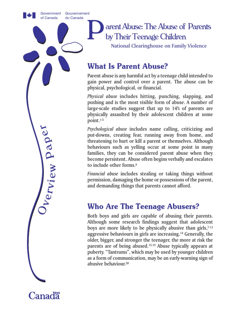 Parent Abuse: The Abuse of Parents by Their Teenage Children | PDF ...