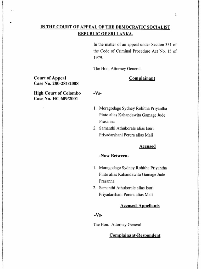 Case Law Examples In Sri Lanka