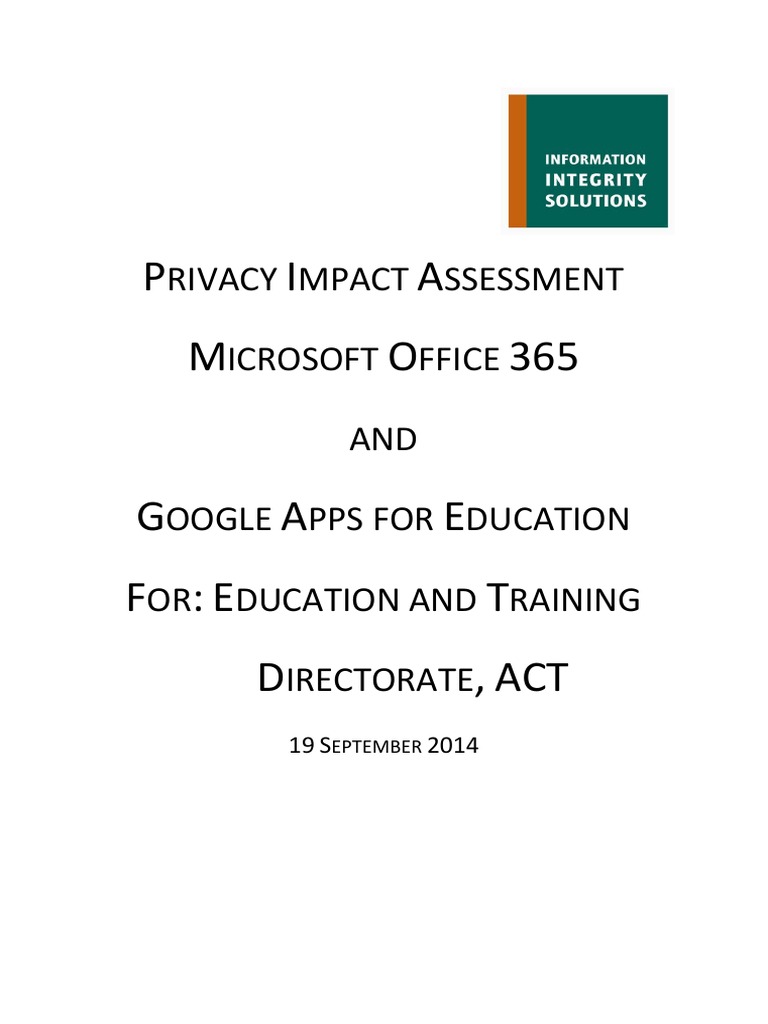 Privacy Assessment: O365 & GAFE in Education | PDF | Internet Privacy ...
