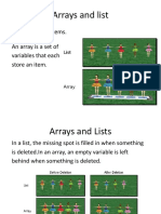 Arrays and List: A List Is A Set of Items. Anarrayisasetof Variables That Each Store An Item