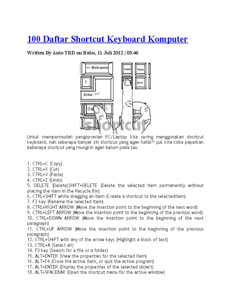 Komputer Shortcut Pdf Computing Platforms Graphical User Interfaces