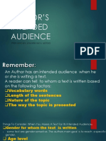 Author'S Intended Audience: Prepared By: Jokarnyne S. Udtog
