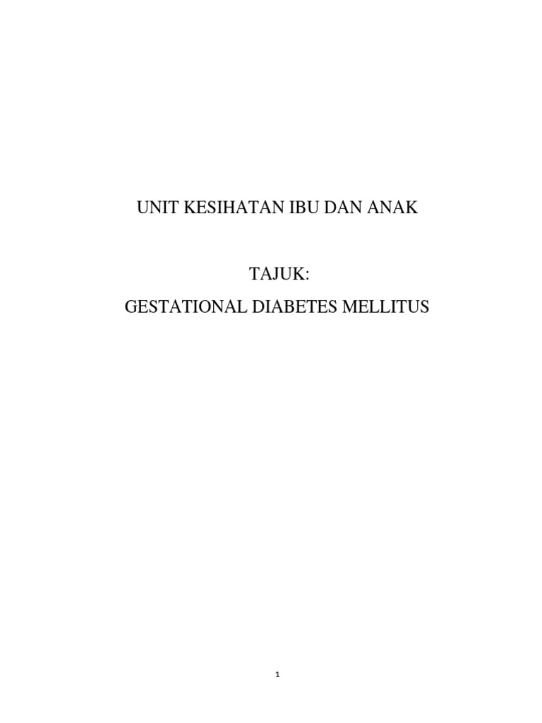 Case Study Gestational Diabetes Mellitus PDF