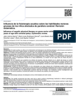 Influencia de la fisioterapia acuática en las habilidades motoras de niños con parálisis cerebral