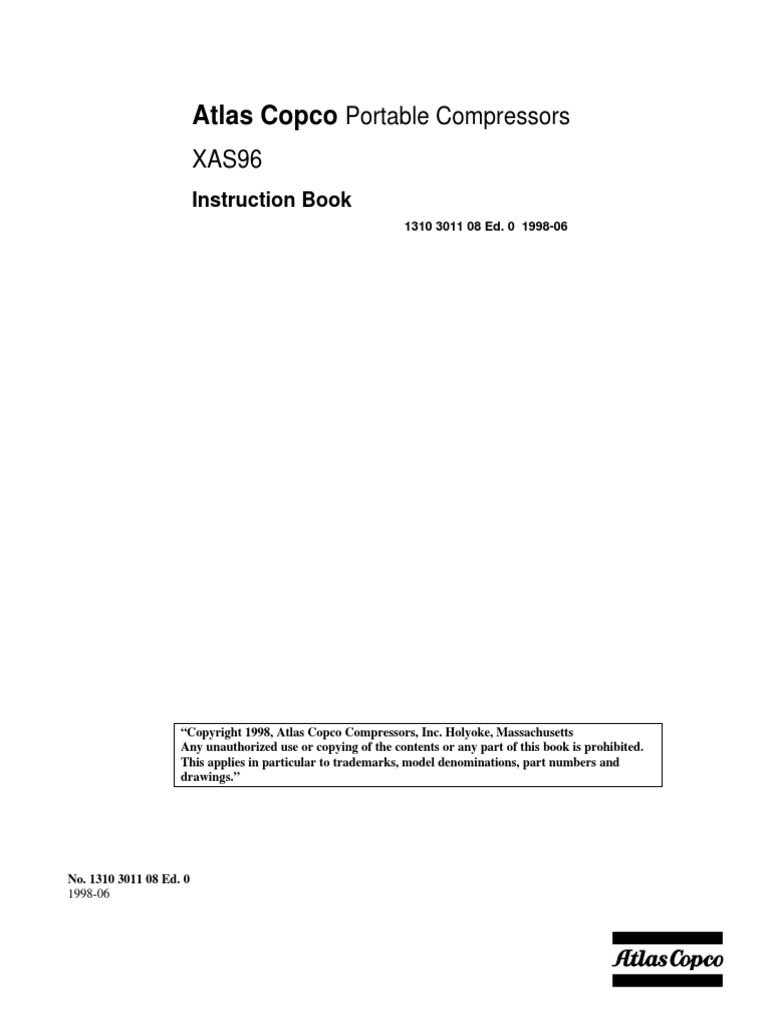 Atlas Copco Xas 96 Service Manual PDF PDF Valve Engines