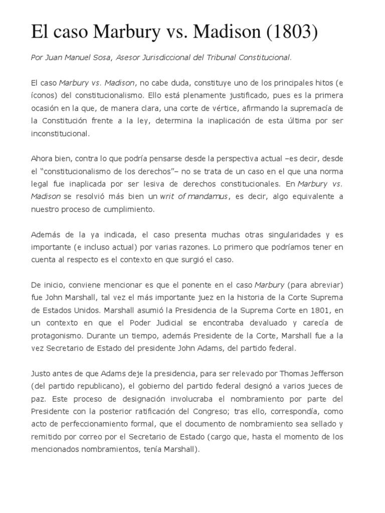 Caso Marburi Vs Madinson II | PDF | Juez | James Madison