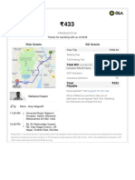 Ola Ride Receipt and Invoice for Trip from Bhiwandi to Mumbai on 29 Aug 2019