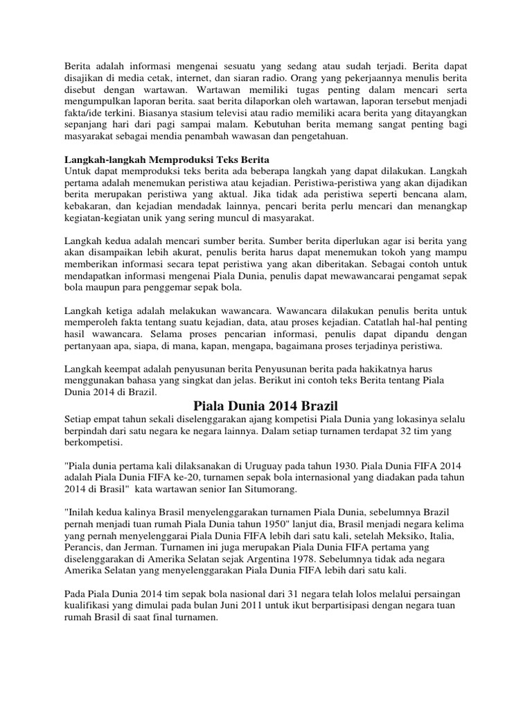 Contoh Teks Berita Wartawan Lokasi