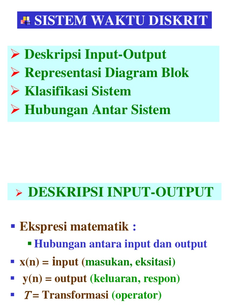 Deskripsi Sistem Waktu Diskrit | PDF | Teaching Methods & Materials