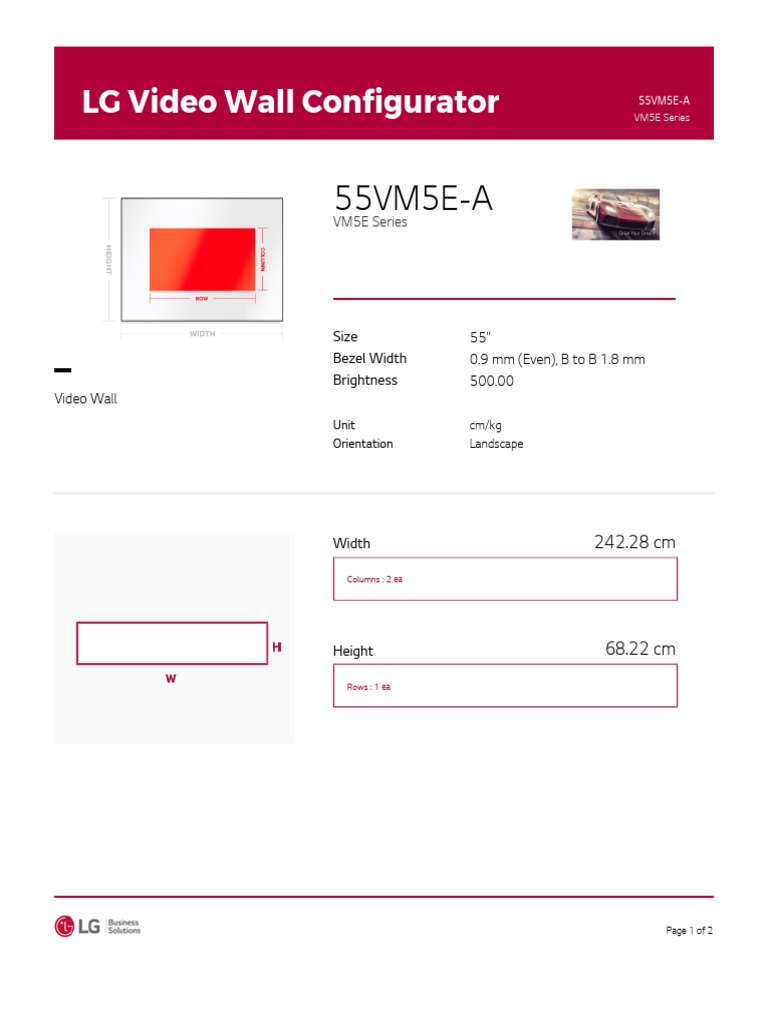 LG Video Wall Configurator DisplayLayout PDF Imaging Display