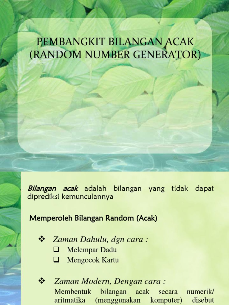 Algoritma Pembangkit Bilangan Acak | PDF
