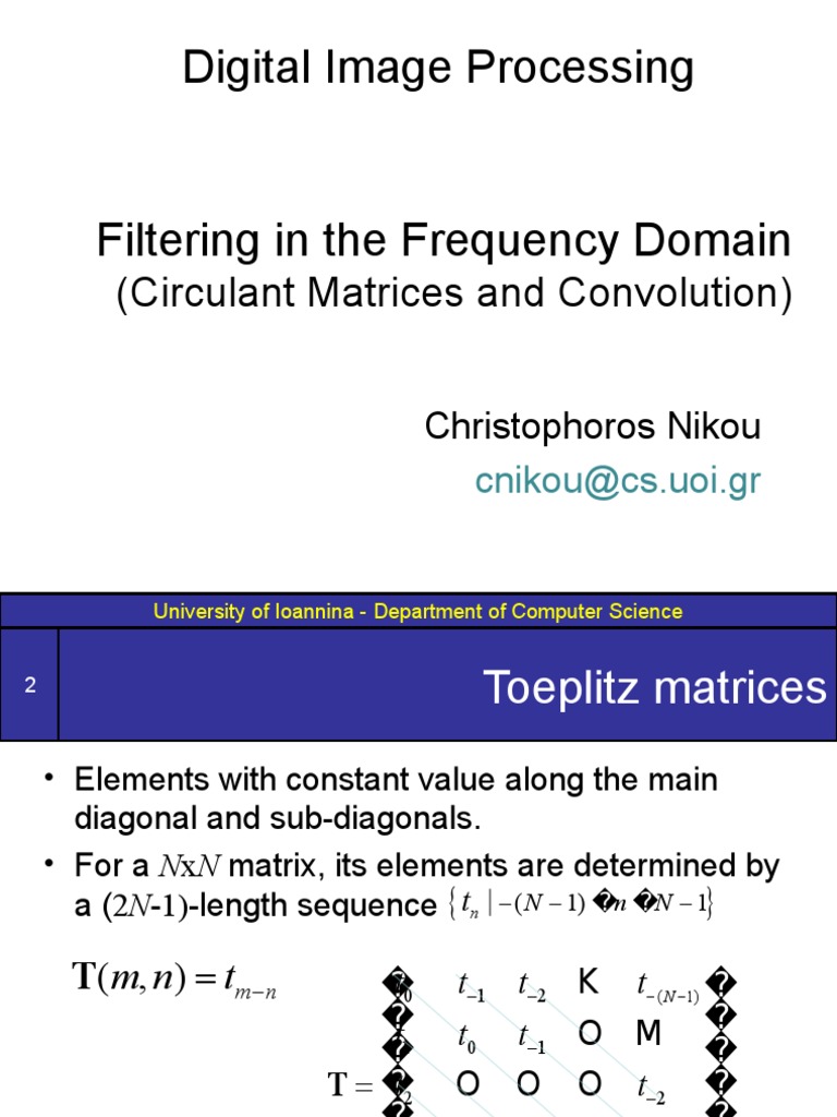 Convolution with Toeplitz Matrices | PDF | Discrete Fourier Transform ...