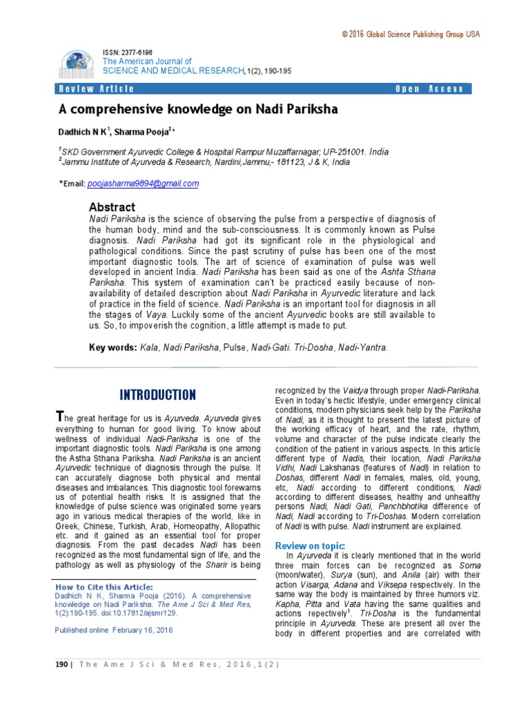 4 Nadi Pariksha | PDF | Blood Pressure | Pulse