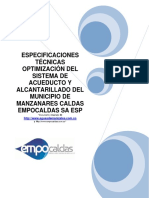 ESPECIFICACIONES GENERALES Acueducto y Alcantarillado Manzanares PDF
