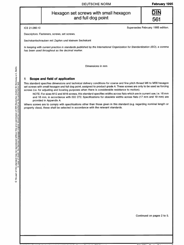 Din 561 | PDF