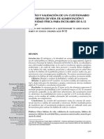 Diseño y Validacion de Un Cuestionario de Habitos de Vida de Alimentacion y Actividad Fisica PDF