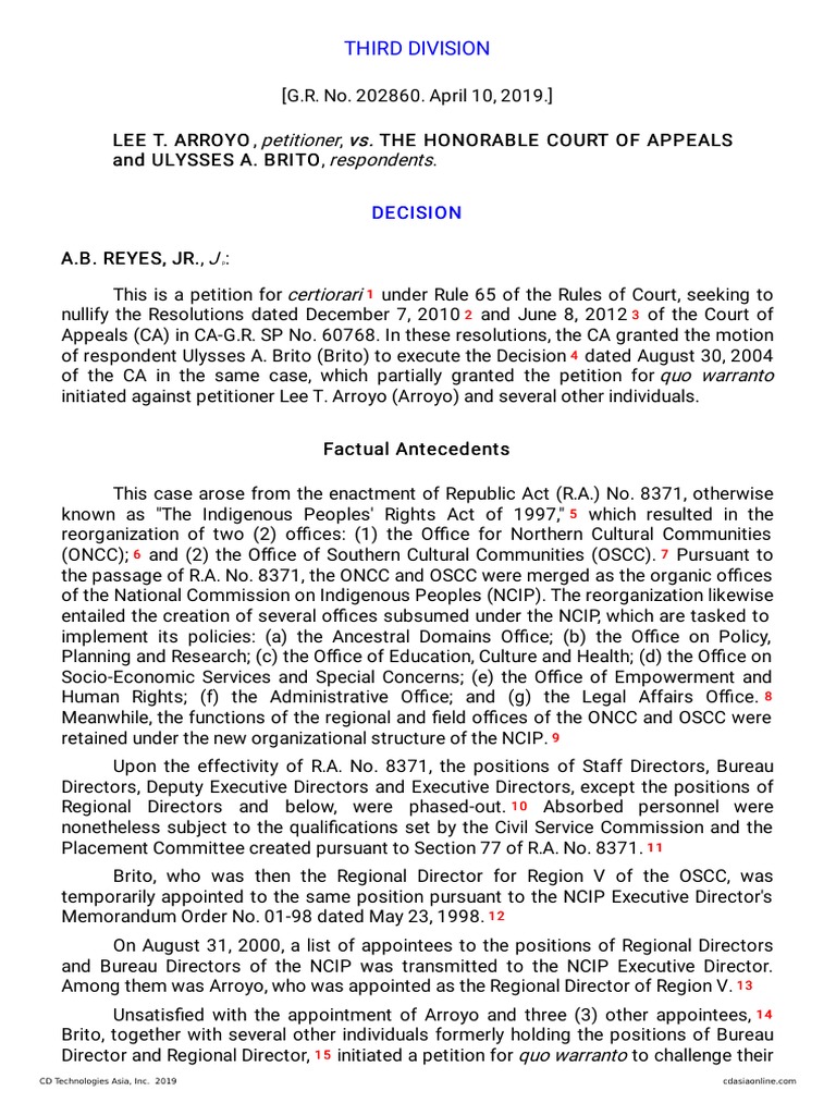 Arroyo v. Court of Appeals | PDF | De Facto | Judgment (Law)