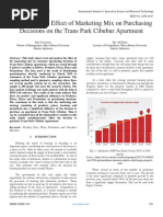 Analysis of The Effect of Marketing Mix On Purchasing Decisions On The Trans Park Cibubur Apartment