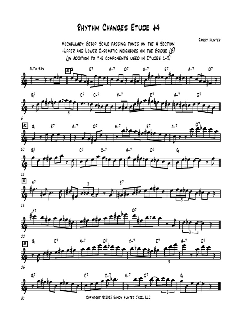 Jazz Etude Alto Saxophone PDF African American Music Harmony