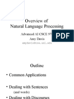 Overview of Natural Language Processing: Advanced AI CSCE 976 Amy Davis