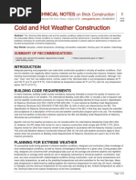 Cold and Hot Weather Construction: Technical Notes