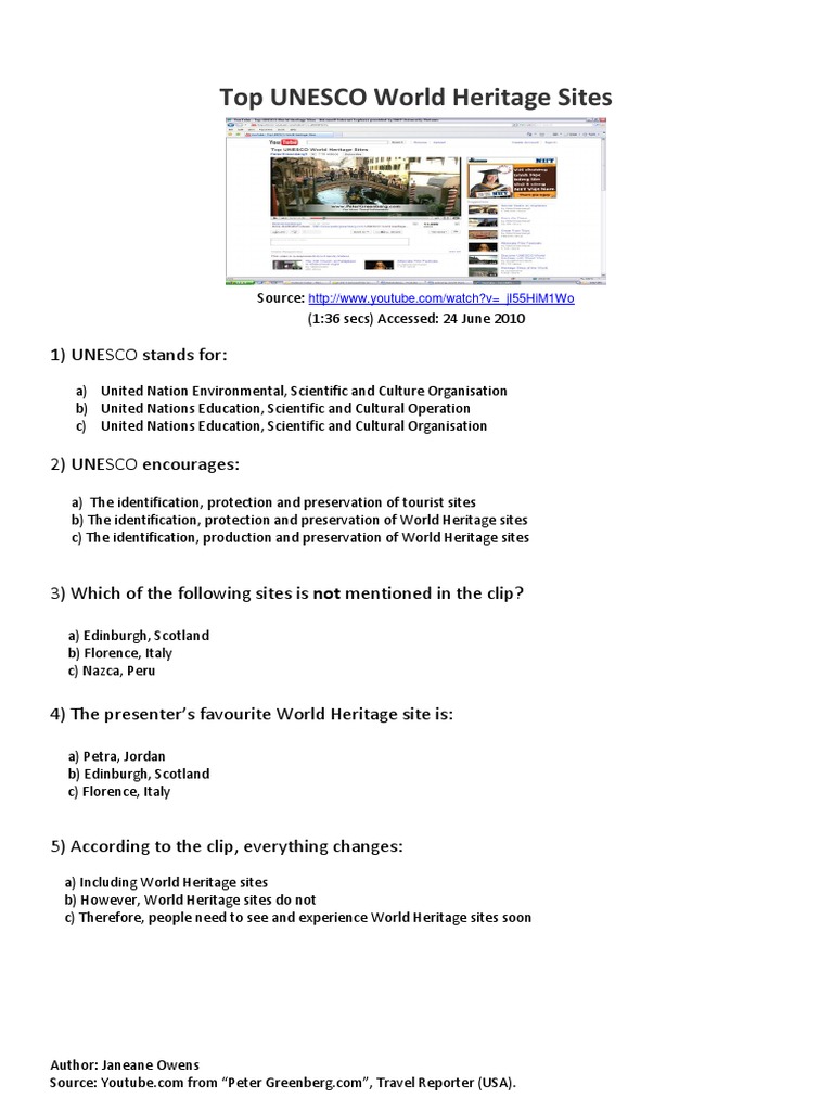 Understanding UNESCO's Role in Heritage | PDF | World Heritage Site ...
