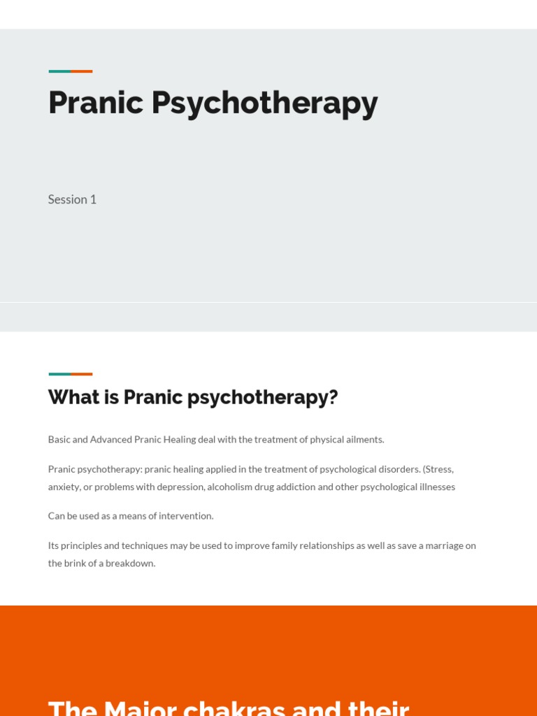 Pranic Psychotherapy Session 1 | PDF | Chakra | Major Depressive