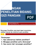 Rancangan Penelitian Bidang Gizi Pangan