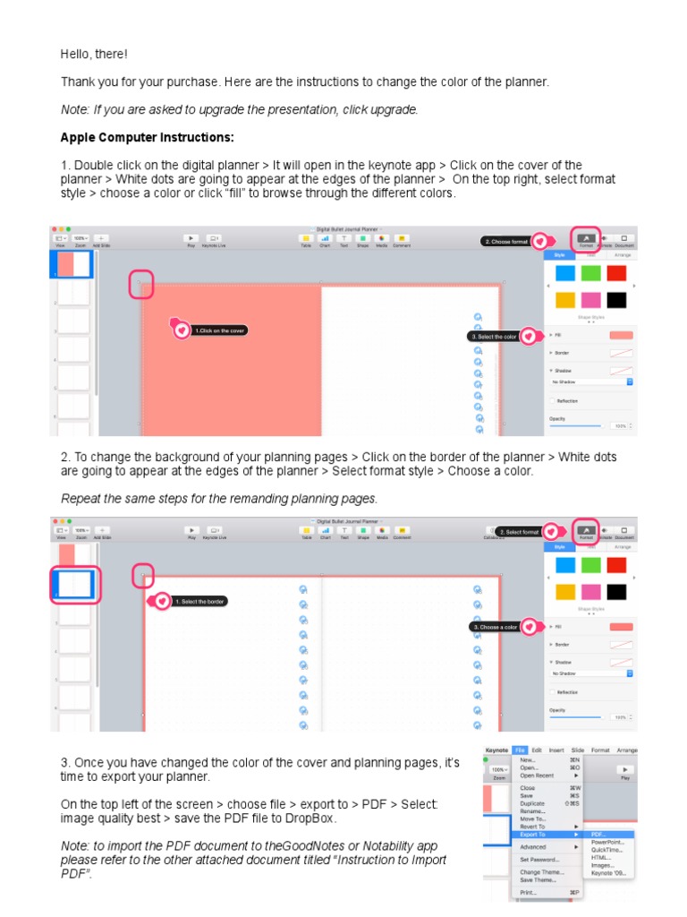 Change Planner Color Instructions | PDF | Business | Computers