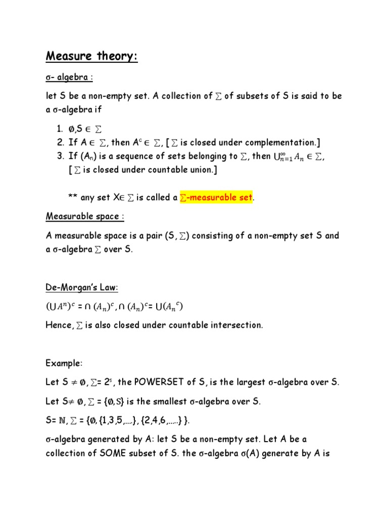 Fundamental Of Financial Mathematics Docx Measure Theory Mathematical Structures