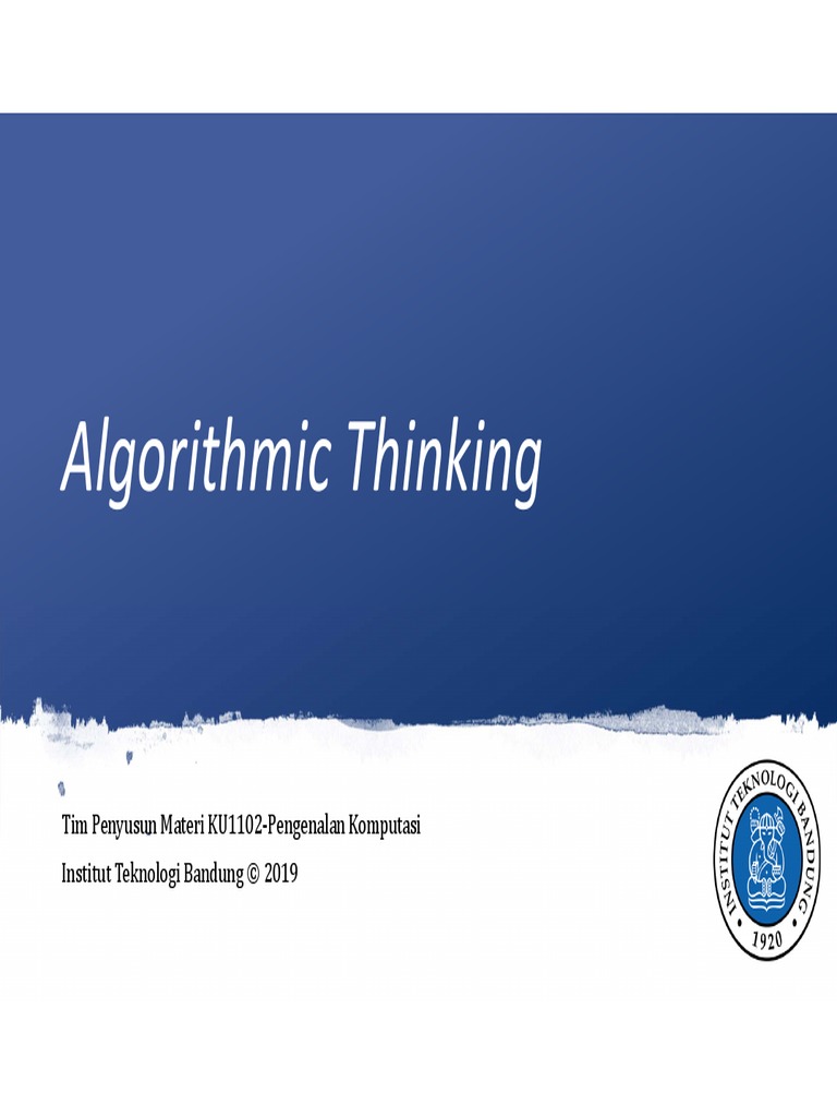 problem solving and algorithmic thinking pdf