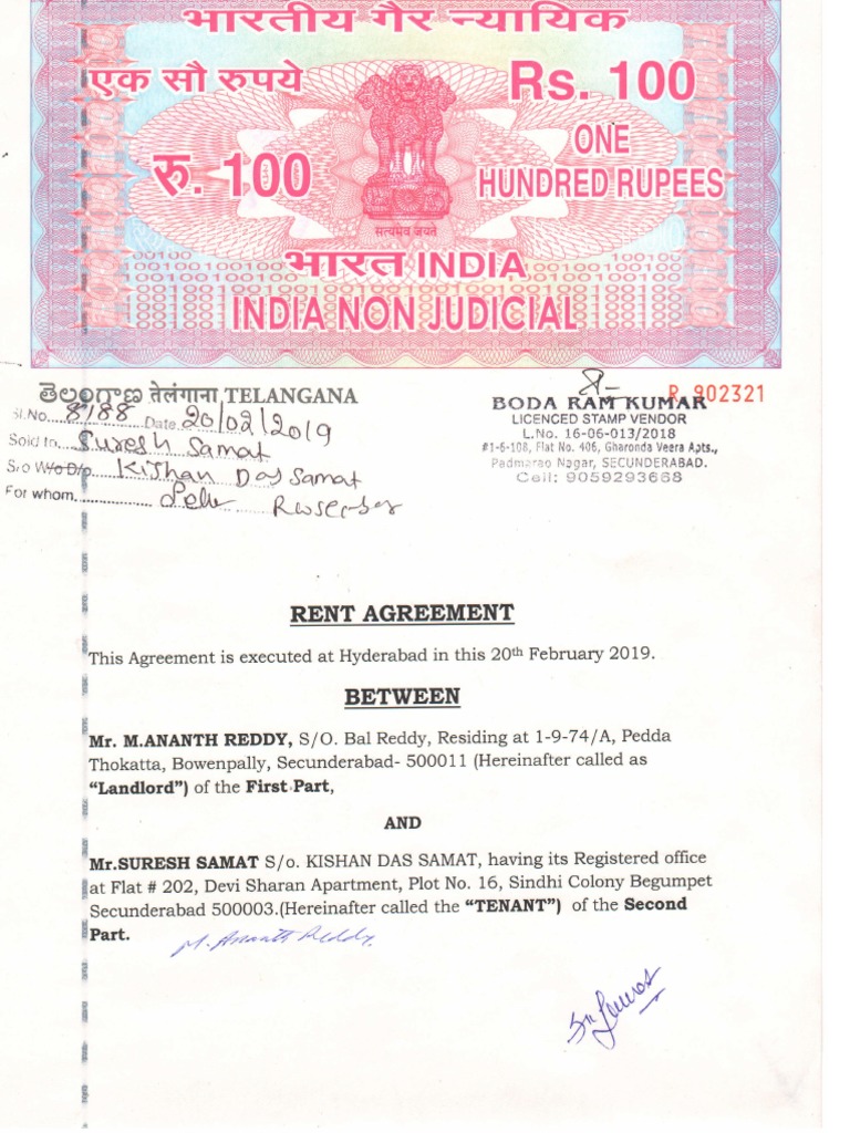 Rent Agreement PDF PDF Leasehold Estate Landlord