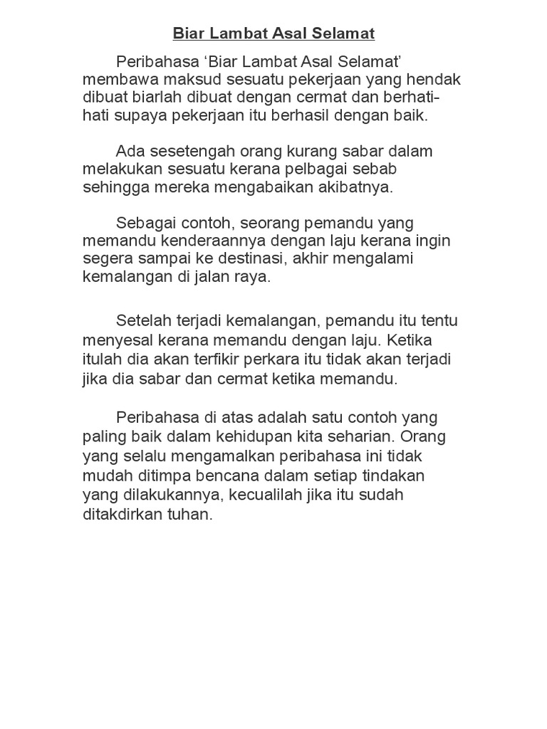 Biar Lambat Asal Selamat  PDF