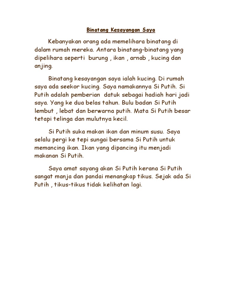 Binatang Kesayangan Saya Pdf