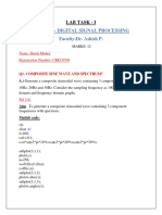 Ece 2006 - Digital Signal Processing Faculty:Dr. Ashish P.: Lab Task - I