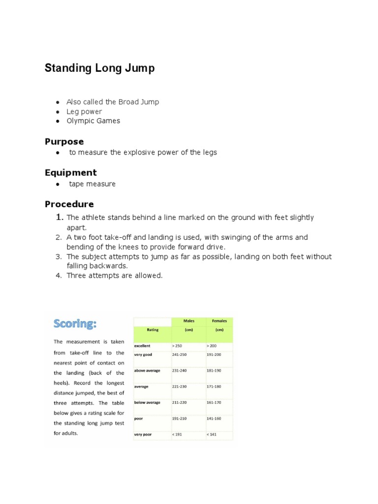 Standing Long Jump PDF