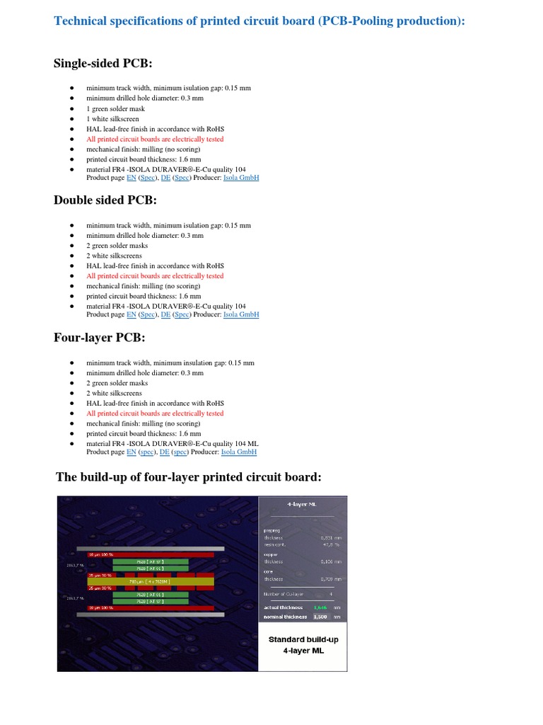 PCB Specs for Engineers & Manufacturers | PDF