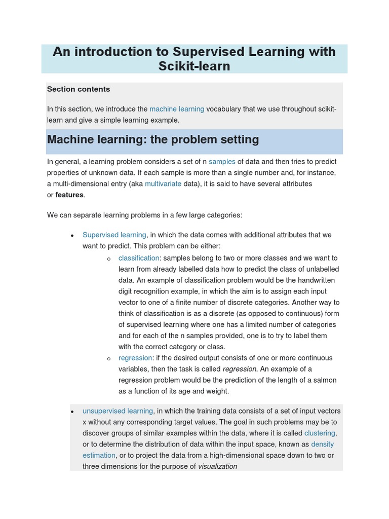 supervised learning scikit learn