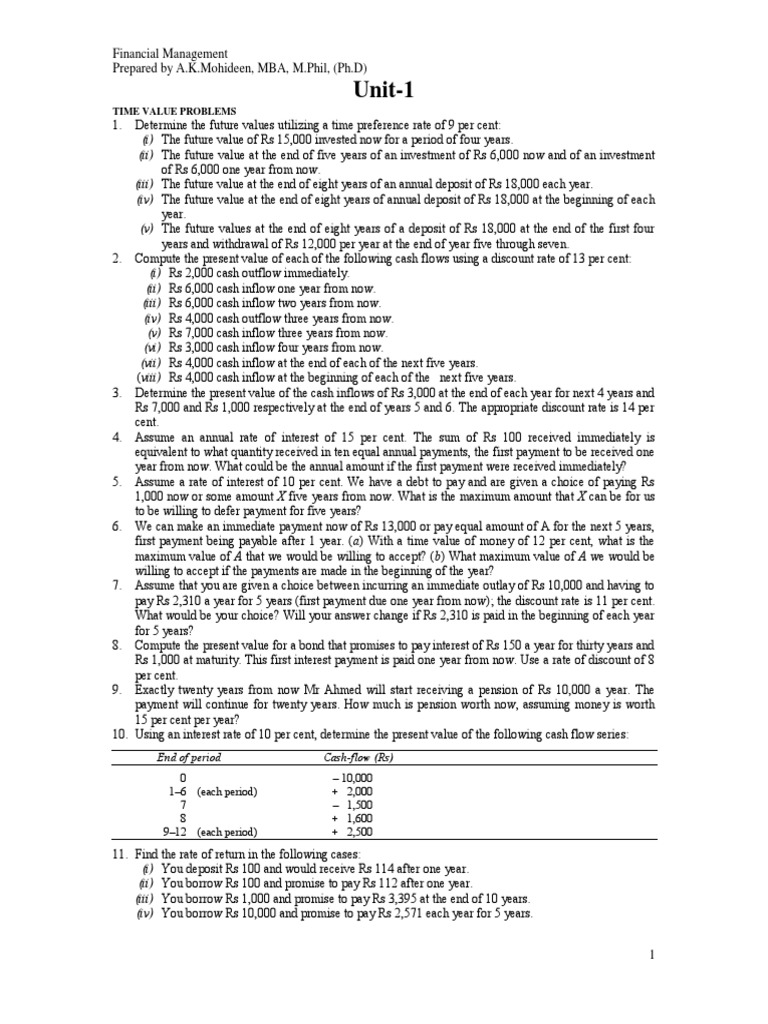 Assignment Problems of Financial Management PDF | PDF | Bonds (Finance ...