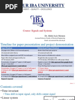 Sukkur Iba University: Course: Signals and Systems