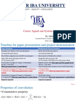 Sukkur Iba University: Course: Signals and Systems