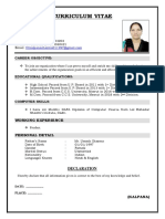 Curriculum Vitae: Kalpana