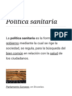 Política sanitaria: objetivos, toma decisiones e innovaciones